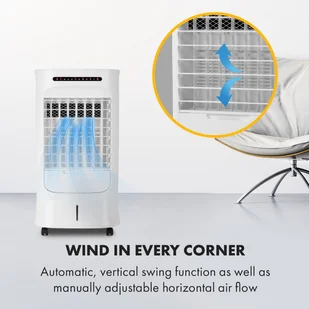 Klarstein Iceberg Breeze, chłodnica powietrza 2 w 1, 65 W, 283 m3/h, zbiornik 10 l, 2 wkłady lodowe HTR7-IcebergBreeze W - Klimatory - miniaturka - grafika 6