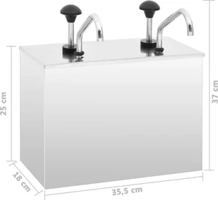 vidaXL Dozownik do sosów, stal nierdzewna, 2 x 3,5 L - Pozostałe akcesoria kuchenne - miniaturka - grafika 8