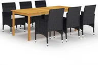 Meble ogrodowe - vidaXL 7-częściowy zestaw mebli ogrodowych, czarny 3067855 - miniaturka - grafika 1