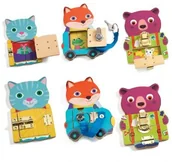 Klocki - Djeco Drewniane zwierzaki manulane LOCKTOU DJ01664 - miniaturka - grafika 1