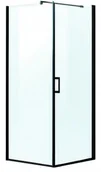 Kabiny prysznicowe - Novoterm Kabina prysznicowa 90x90 czarne profile Lagos Kerra - miniaturka - grafika 1