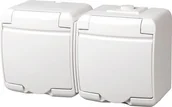 Gniazdka elektryczne - Karlik Junior gniazdo podwójne IP54 GHE-2 GHE-2 - miniaturka - grafika 1