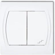 Wyłączniki światła i elektryczne - Karlik elektrotechnik LOGO Łącznik jednobiegunowy ze schodowym biały LWP-10 LWP-10.1 - miniaturka - grafika 1