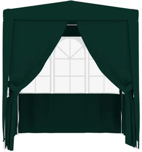 vidaXL Namiot imprezowy ze ściankami, 2,5x2,5 m, zielony, 90 g/m 48534 - Pawilony ogrodowe - miniaturka - grafika 5