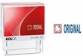 Pieczątki - Colop 100641 pieczątka tekstowa Printer 20 z tekstem oryginał i piktogram, odcisk niebieski/czerwony, w składanym kartonie - miniaturka - grafika 1