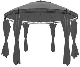Okrągła altana z zasłonami, 3,5 x 2,7 m, antracytowa - Altany ogrodowe - miniaturka - grafika 9