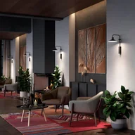 Lampy ogrodowe - Bover Bover Platet A01 kinkiet LED klosz czarny - miniaturka - grafika 1