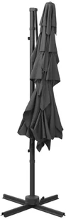 vidaXL 4-poziomowy parasol na aluminiowym słupku, antracyt, 250x250 cm 313822 - Parasole ogrodowe - miniaturka - grafika 6