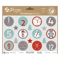 Ozdoby bożonarodzeniowe - Naklejki Z-DESIGN papierowe ze srebrnymi tłoczeniami na ARK. A5-numerki adwentowe AVERY ZWECKFORM 36szt. /54617/ ZW791 - miniaturka - grafika 1