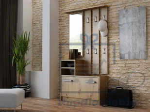 GARDEROBA WIESZAK LUSTRO SZAFKA NA BUTY DĄB ARTISAN - Szafki na buty - miniaturka - grafika 3