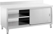 Stoły gastronomiczne - Royal Catering Stół roboczy z szafką rant 180 x 70 cm 600 kg RCSSCB-180X70-E-B - miniaturka - grafika 1