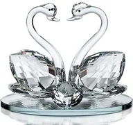 Figurki dekoracyjne - London Boutique Dekoracyjna figurka, szkło kryształowe, łabędzie 2, prezent, kryształ, 1 szt. - miniaturka - grafika 1