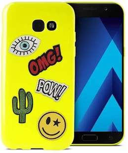 PURO Patch Mania - Etui Samsung Galaxy A3 (2017) w zestawie 5 naklejek (żółty) b2btrade-9544-0 - Etui i futerały do telefonów - miniaturka - grafika 2