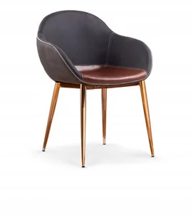 Halmar Krzesło Ciemny Popiel Brązowy Złoty Chrom K304 - Krzesła - miniaturka - grafika 5