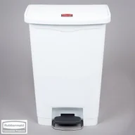 Kosze na śmieci - Rubbermaid Kosz Slim Jim Step-On 50L Resin Containers white 1883557 - miniaturka - grafika 1