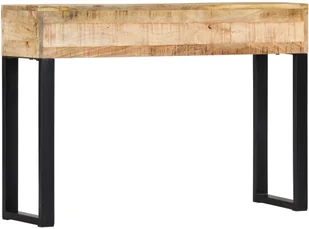 vidaXL Stolik typu konsola, 110x30x76 cm, lite drewno mango - Konsole i sekretarzyki - miniaturka - grafika 5