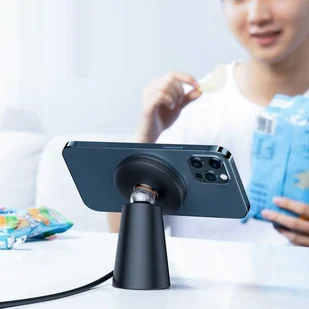 Baseus Simple Magnetic Stand | Ładowarka indukcyjna bezprzewodowa MagSafe 15W + uchwyt CCJJ000001 - Ładowarki do telefonów Baseus Simple Magnetic Stand | Ładowarka indukcyjna bezprzewodowa MagSafe 15W + uchwyt CCJJ000001 - Ładowarki do telefonów - miniaturka - grafika 5