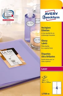 Avery Zweckform Etykiety błyszczące Zweckform 99,1 x 139mm 40 ark./op. L7769-40 - Etykiety samoprzylepne i bloki etykiet - miniaturka - grafika 5