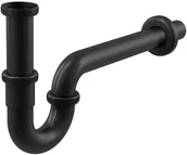 Syfony - Alca PLAST Alcaplast Półsyfon umywalkowy U z nakrętką 5/4" czarny-mat A4320BLACK ! - miniaturka - grafika 1