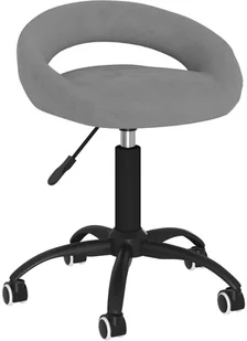 Fotel biurowy, krzesło biurowe vidaXL Obrotowe krzesło biurowe, jasnoszare, tapicerowane aksamitem - Fotele i krzesła biurowe - miniaturka - grafika 6