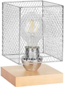 Lampy stojące - Spotlight Stojąca LAMPKA biurkowa NORMAN WOOD 9175960 stołowa LAMPA druciana klatka industrialna metalowa brzoza chrom 9175960 - miniaturka - grafika 1