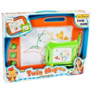 MALPLAY DUŻA TABLICA ZNIKOPIS POMARAŃCZOWA MAGNETYCZNA ZESTAW 2W1 293947 - Tablice interaktywne - miniaturka - grafika 4