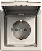 Gniazdka elektryczne - Schneider Asfora gniazdo hermetyczne Schuko podtynkowe pojedyncze IP44 kremowe EPH3100323 - miniaturka - grafika 1