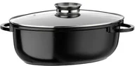 Brytfanny - GSW 410588 Gourmet Ceramica owalna brytfanna XXL z pokrywką aromatyzującą, 10 l, odlew aluminium, czarna nakrapiana, 42 cm, 4 elementy 410588 - miniaturka - grafika 1