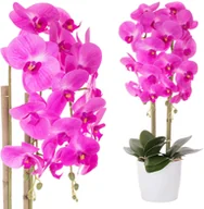 Sztuczne kwiaty - Sztuczny storczyk w doniczce 70 cm różowy HA4319 - miniaturka - grafika 1