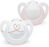 Smoczki uspokajające - NUK NUK Star Baby smoczek | 0-6 miesięcy | silikonowe smoczki bez BPA | różowe | 2 sztuki - miniaturka - grafika 1