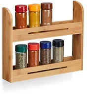 Inne naczynia kuchenne - Relaxdays przyprawy, regał stojący regał ziół z bambusa, mały wieszak na przyprawy do kuchni, HBT: 26 x 31 x 6 cm, naturalny 10021554 - miniaturka - grafika 1