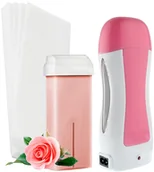 Pozostałe urządzenia kosmetyczne - Zestaw do depilacja podgrzewacz różowy + wosk + paski - miniaturka - grafika 1