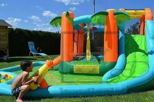 Basenowe centrum zabaw Sharks vodní skluzavka Oasis 7v1 BA022 - Baseny ogrodowe - miniaturka - grafika 4