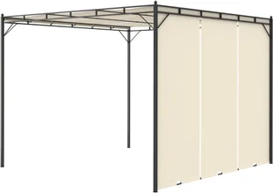 vidaXL Altana ogrodowa z zasłoną boczną, 3 x 3 x 2,25 m, kremowa - Altany ogrodowe - miniaturka - grafika 4