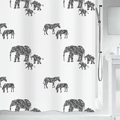 Zasłony prysznicowe - Spirella spirella materiałowa zasłona prysznicowa Serengeti Black, materiał, czarna, 180 x 200 cm 10.19148 - miniaturka - grafika 1
