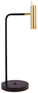 Amplex Stojąca LAMPA stołowa AMOS 0174 gabinetowa LAMPKA biurkowa tuba regulowana czarna złota 0174 - Lampy stojące - miniaturka - grafika 3