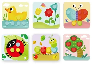 Tooky Toy Lumarko Układanka Klocki Dla Dzieci Zwierzęta Dopasuj Nauka Kształtów Kolorów + Plansze! TF783 Lek - Układanki dla dzieci - miniaturka - grafika 2