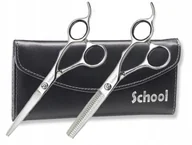 Nożyczki fryzjerskie - ZESTAW NOŻYCZKI + DEGAŻÓWKI SCHOOL 222 5,5 " HAN00374 - miniaturka - grafika 1