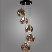 Lampy sufitowe - Kemar Kemar NP/5/W/D3 - Żyrandol na lince KULE 3D 5xE27/60W/230V - miniaturka - grafika 1