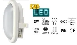 Toya Lampa naścienna owalna 8W, 650lm - Oświetlenie warsztatowe - miniaturka - grafika 2