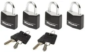 Kłódki - Master Lock 9120eurqblknop  4 aluminiowe kłódka z czarnym pokryciem Vinyl 20 MM 9120EURQBLKNOP - miniaturka - grafika 1