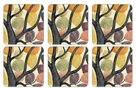 Pozostałe akcesoria barmańskie - Pimpernel Podkładki  mały, 10,5 x 10,5 cm, MDF z korka-tylna strona, gałązka-motyw, wielokolorowe, 6 sztuki 2010268807 - miniaturka - grafika 1