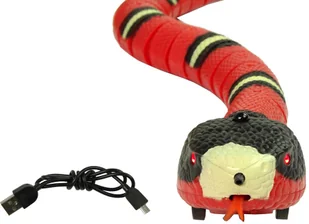 Import LEANToys Zdalnie Sterowany Wąż Na Dotyk Czerwony Czarne Paski LT-10384-0 - Zabawki zdalnie sterowane - miniaturka - grafika 3