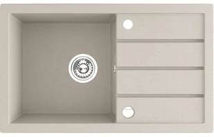 Laveo Trzynastka zlewozmywak granitowy 79x48 cm 1-komorowy beżowy SBP411T - Zlewozmywaki - miniaturka - grafika 3
