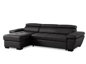 Narożniki - Vente-Unique Sofa narożna rozkładana ze skóry JONOVA - Antracytowy - Narożnik lewostronny - miniaturka - grafika 1