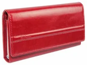 Portfele - Wilmar (PL) Portfel Damski (PL) Klamra 16 cm Skóra Włoska Z Kartami P15 Ozdobna Nitka RFID - miniaturka - grafika 1