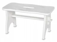 Taborety i hokery - Stołek drewniany 38x19x21 cm Biały - miniaturka - grafika 1