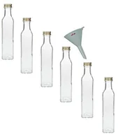 Pozostałe akcesoria kuchenne - Viva Haushaltswaren butelki szklane z zakrętkami, 6 szt., pojemność 250 ml, do samodzielnego napełniania, włącznie z białym lejkiem  7cm #14851 - miniaturka - grafika 1