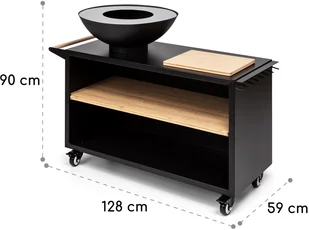 Blumfeldt Blumfeldt Savage 2.0 Wide, misa paleniskowa z grillem, bambusowa deska do krojenia, pokrowiec GDI11-Sav2.0 Wide-BK - Paleniska ogrodowe - miniaturka - grafika 9