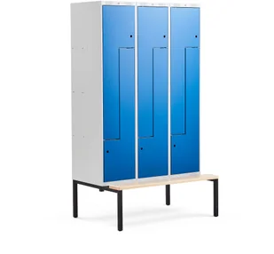 AJ Produkty Szafa ubraniowa typu Z, z ławeczką - Szafki BHP - miniaturka - grafika 4